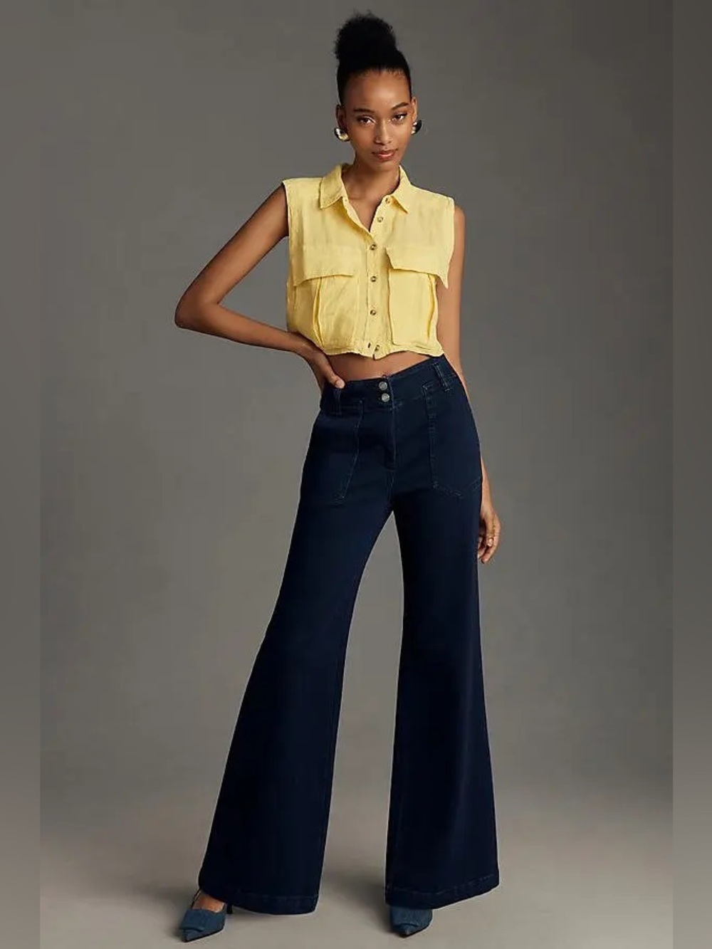 Anthropologie Maeve The Naomi High-Rise Wide-Leg Jeans